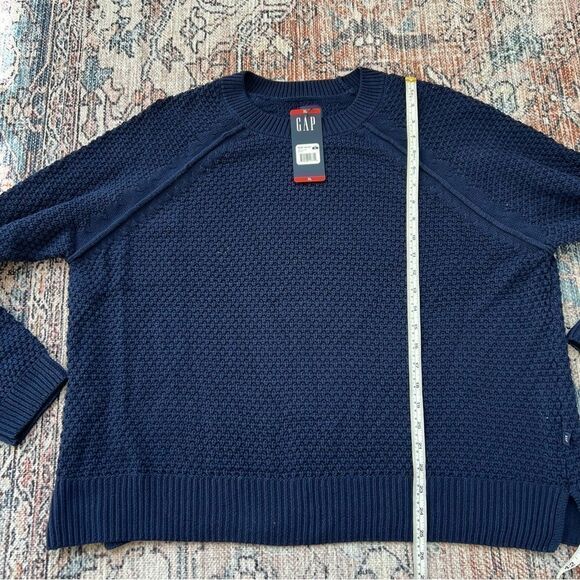 Gap NWT Textured Midnight Navy Crew Neck Sweater Size XL - Picture 11 of 14